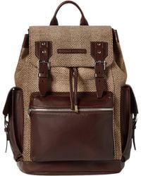 Brunello Cucinelli - Leather-Trim Backpack - Lyst