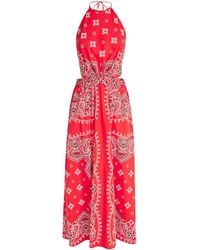 Sandro - Cotton Bandana Print Maxi Dress - Lyst