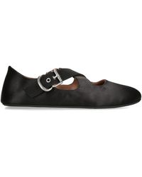 Alaïa - Satin Criss-Cross Ballet Flats - Lyst