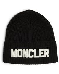 Moncler - Wool Embroidered Logo Beanie - Lyst