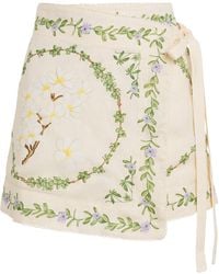 Agua Bendita - Linen Luna Mini Wrap Skirt - Lyst