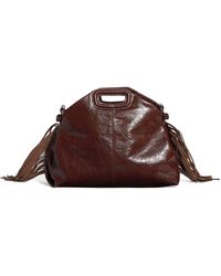 Maje - Cracked Leather Miss M Shoulder Bag - Lyst