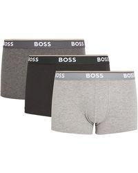 BOSS - Stretch-cotton Logo Trunks (pack Of 3) - Lyst