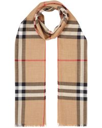 Burberry - Lightweight Check Wool And Silk Scarf - Lyst