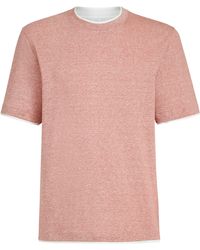 Brunello Cucinelli - Linen-Cotton Faux-Layered T-Shirt - Lyst