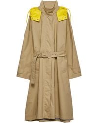 Prada - Cotton Belted Trench Coat - Lyst