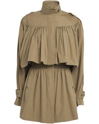 Chloé - Cotton High-Neck Gathered Trench Coat - Lyst