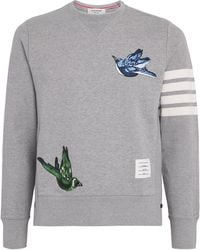 Thom Browne - Cotton Embroidered Bird Sweatshirt - Lyst