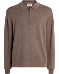 Officine Generale - Wool Quarter-Zip Polo Sweater - Lyst