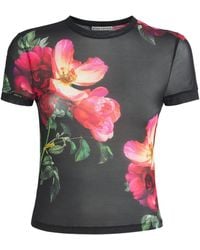Alice + Olivia - Mesh Floral Tess T-Shirt - Lyst