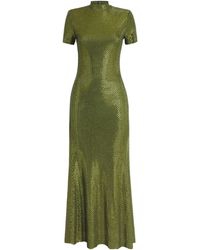 self portrait olive green dress Rent Self Portrait Olive Green Crystal Maxi Dress main image 1