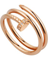 Cartier - Rose Gold And Diamond Double Juste Un Clou Ring - Lyst