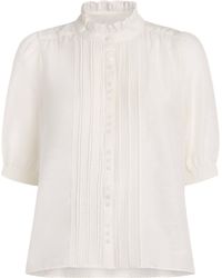 ME+EM - Cotton-Silk Pintuck Blouse - Lyst