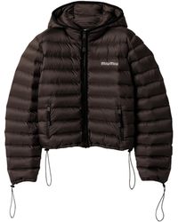 Miu Miu - Technical Pongé Goose Down Puffer Jacket - Lyst