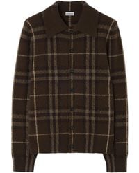 Burberry - Cashmere Check Cardigan - Lyst