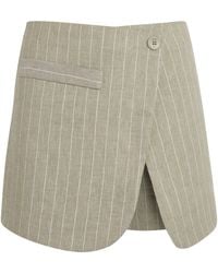 Maje - Linen-Cotton Blend Stripe Skort - Lyst