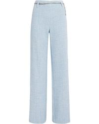 Maje - Tweed Belted Straight-Leg Trousers - Lyst