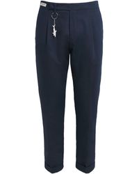 Paul & Shark - Linen-Cotton Pleated Straight Chinos - Lyst