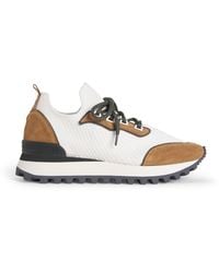 Eleventy - Leather Mesh Sneakers - Lyst