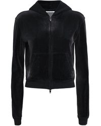Alexander Wang - Velour Rhinestone Hotfix Hoodie - Lyst