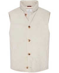 Brunello Cucinelli - Suede Down-padded Gilet - Lyst