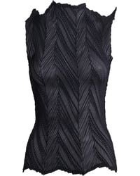 Issey Miyake - Zigzag Pleats Sleeveless Top - Lyst