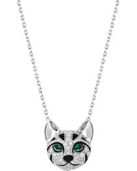 Boucheron - Diamond And Emerald Fuzzy, The Leopard Cat Pendant Necklace - Lyst