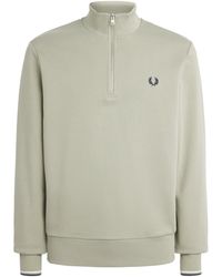 Fred Perry - Cotton Half-Zip Sweatshirt - Lyst