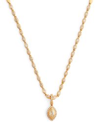 SHAY - Yellow Gold And Diamond Halo Marquise Pendant Necklace - Lyst
