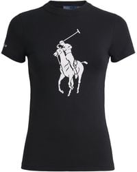 Polo Ralph Lauren - Cotton-Blend Polo Pony T-Shirt - Lyst