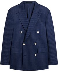 dunhill - Linen Double-Breasted Blazer - Lyst
