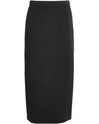 Alessandra Rich - Virgin Wool-Blend Midi Pencil Skirt - Lyst