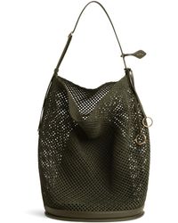Alaïa - Large Suede Net Hip Bucket Bag - Lyst