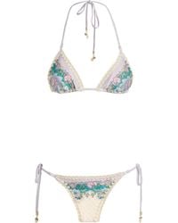 Zimmermann - Crochet Indra Triangle Bikini - Lyst
