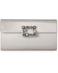 Roger Vivier - Satin Efflorescence Envelope Clutch Bag - Lyst