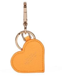 Smythson - Calfskin Panama Heart Keyring - Lyst