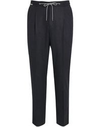 Corneliani - Wool-Cashmere Drawstring Trousers - Lyst