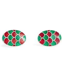 Deakin & Francis - Sterling And Enamel Oval Cufflinks - Lyst