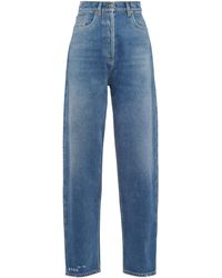 Prada - Triangle Wide-Leg Jeans - Lyst
