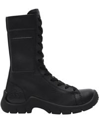 Burberry - Leather Tone Lace-Up Boots - Lyst