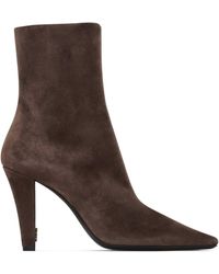 Saint Laurent - Suede Jill Ankle Boots 95 - Lyst
