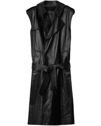 Burberry - Leather Sleeveless Trench Coat - Lyst