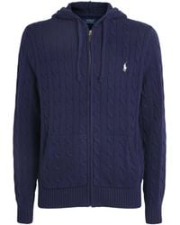 Polo Ralph Lauren - Cotton Cable-Knit Zip-Up Hoodie - Lyst