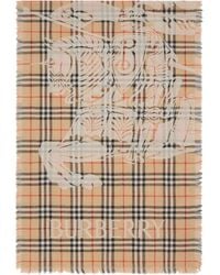 Burberry - Wool Wide Ekd Check Scarf - Lyst