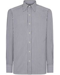 Tom Ford - Cotton-Silk Ladder Stripe Shirt - Lyst