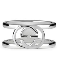 Gucci - Interlocking G Motif Wide Ring  - Lyst