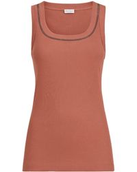 Brunello Cucinelli - Stretch-Cotton Ribbed Tank Top - Lyst