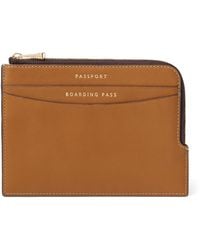 Aspinal of London - Leather Zipped Travel Wallet - Lyst