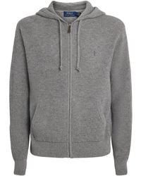 Polo Ralph Lauren - Wool-Cotton Waffle-Knit Zip-Up Hoodie - Lyst