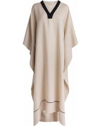 Agnona - Linen V-Neck Kaftan - Lyst